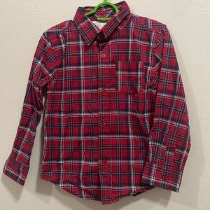 Boys Long Sleeve Button Down Plaid Shirt Size 3T